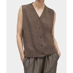 NEW CORDERA merino wool lace waistcoat vest in taupe